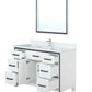 Lexora Ziva 48" White Single Vanity, Cultured Marble Top, White Square Sink and 34" Mirror LZV352248SAJSM34
