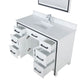 Lexora Ziva 48" White Single Vanity, Cultured Marble Top, White Square Sink and 34" Mirror LZV352248SAJSM34