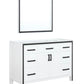 Lexora Ziva 48" White Single Vanity, no Top and 34" Mirror LZV352248SA00M34