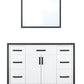 Lexora Ziva 48" White Single Vanity, no Top and 34" Mirror LZV352248SA00M34