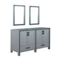 Lexora Ziva 60" Dark Grey Double Vanity, no Top and 22" Mirrors LZV352260SB00M22
