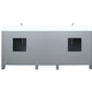 Lexora Ziva 80" Dark Grey Double Vanity, Cultured Marble Top, White Square Sink and no Mirror LZV352280SBJS000