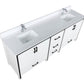 Lexora Ziva 80" White Double Vanity, Cultured Marble Top, White Square Sink and no Mirror LZV352280SAJS000