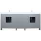 Lexora Ziva 84" Dark Grey Double Vanity, Cultured Marble Top, White Square Sink and no Mirror LZV352284SBJS000