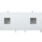 Lexora Ziva 84" White Double Vanity, Cultured Marble Top, White Square Sink and no Mirror LZV352284SAJS000