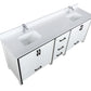 Lexora Ziva 84" White Double Vanity, Cultured Marble Top, White Square Sink and no Mirror LZV352284SAJS000