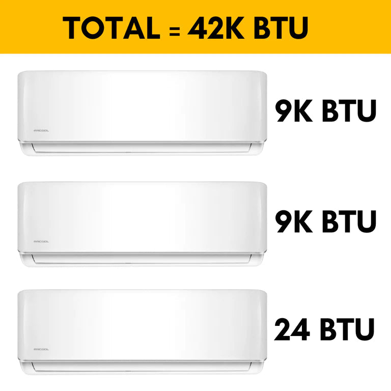 MRCOOL DIY 4th Generation Mini Split 42K BTU 3 Zone Ductless Air Conditioner and Heat Pump with 16 ft. Install Kit - DIYM336HPW03C00