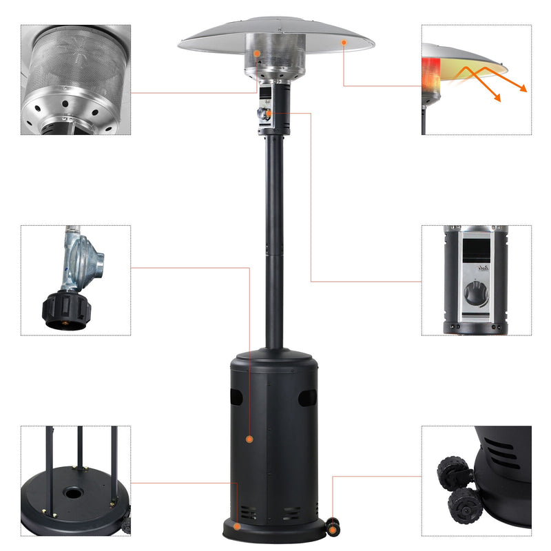 Outdoor Patio Propane Heater Standing Heat Lamp