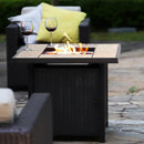 Premium Outdoor Propane Patio Heater Gas Fire Pit Blue Table Glass - Morealis