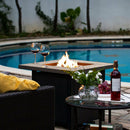 Premium Outdoor Propane Patio Heater Gas Fire Pit Blue Table Glass - Morealis