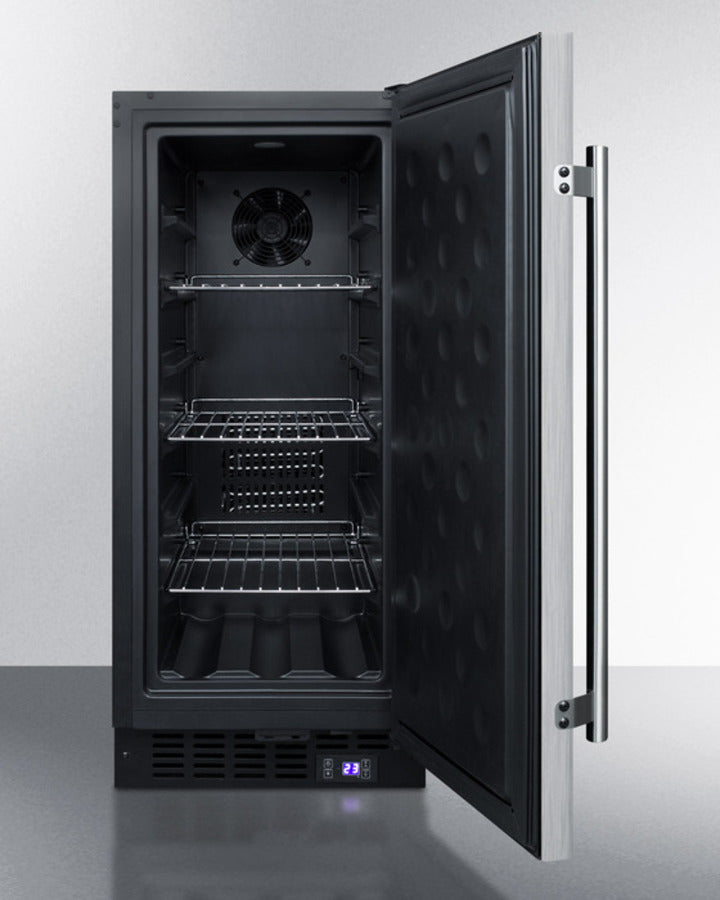 Summit 15" Frost-Free Built-In All-Freezer with Reversible Stainless Steel Door
