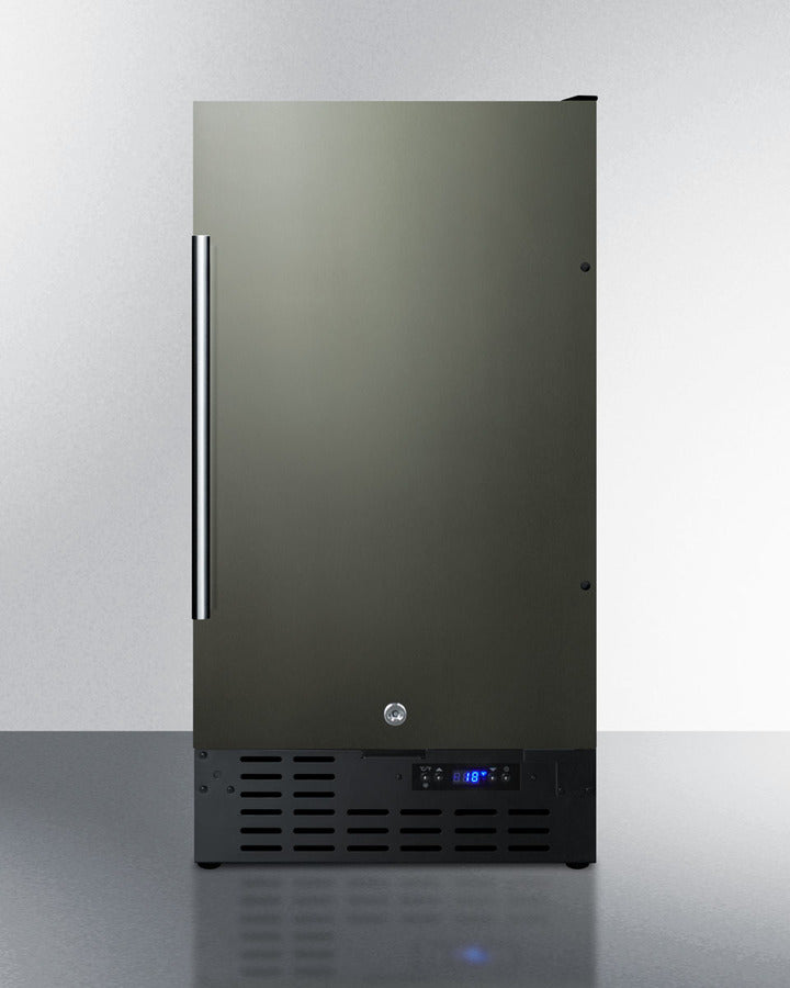 Summit 18" Frost-Free Built-In All-Freezer with Black Stainless Steel Door ADA Compliant 