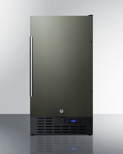 Summit 18" Frost-Free Built-In All-Freezer with Black Stainless Steel Door ADA Compliant 