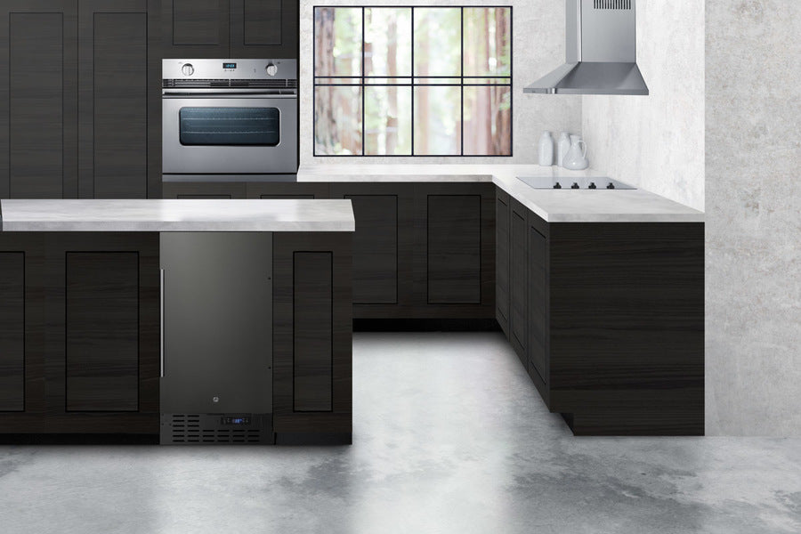 Summit 18" Frost-Free Built-In All-Freezer with Black Stainless Steel Door ADA Compliant 