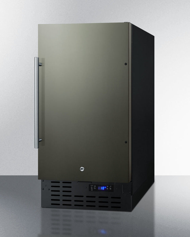 Summit 18" Frost-Free Built-In All-Freezer with Black Stainless Steel Door ADA Compliant 