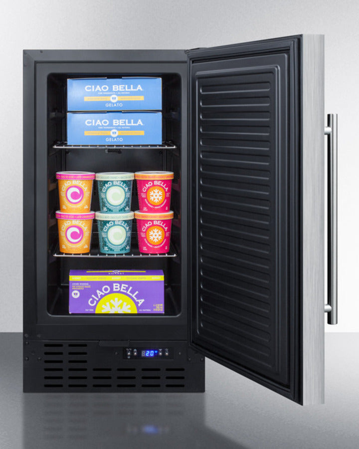 Summit 18" Frost-Free Built-In All-Freezer with Stainless Steel Door ADA Compliant