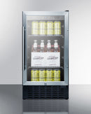 Summit 18" Wide Built-In Beverage Center with Black Cabinet ADA Compliant