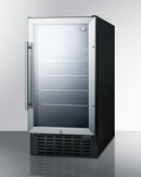 Summit 18" Wide Built-In Beverage Center with Black Cabinet ADA Compliant