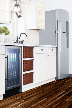 Summit 18" Wide Built-In Beverage Center with Black Cabinet
