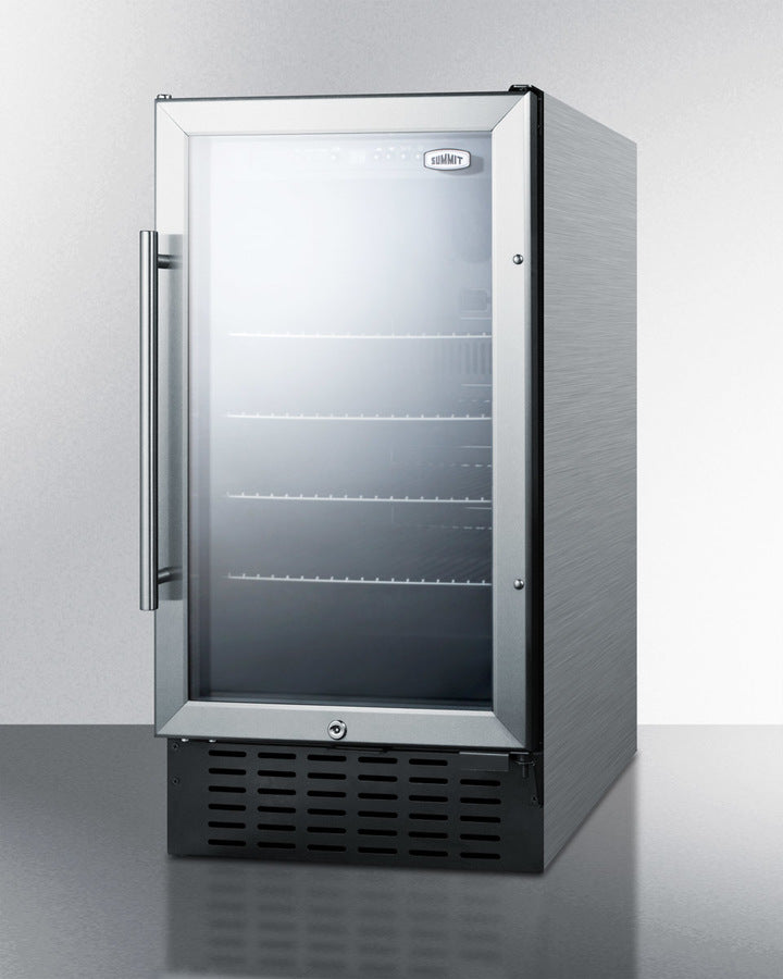 Summit 18" Wide Built-In Beverage Center with Stainless Steel Cabinet