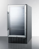 Summit 18" Wide Built-In Beverage Center with Stainless Steel Cabinet
