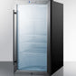 Summit 19" Wide Built-In Glass Door Beverage Center with Black Cabinet
