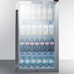 Summit 19" Wide Built-In Glass Door Beverage Center with Black Cabinet