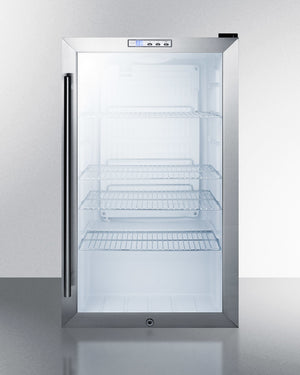 Summit 19" Wide Glass Door Beverage Center with Black Cabinet