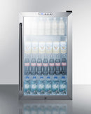 Summit 19" Wide Glass Door Beverage Center with Black Cabinet