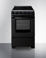 Summit 20" Wide Electric Smooth-Top Range in Black