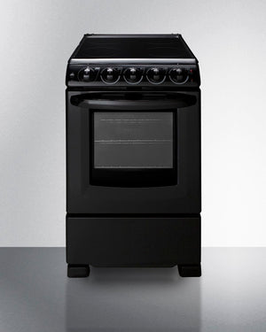 Summit 20" Wide Electric Smooth-Top Range in Black