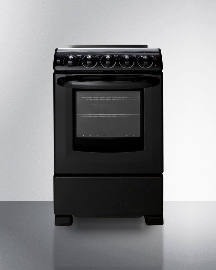 Summit 20" Wide Electric Smooth-Top Range in Black