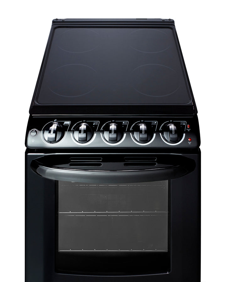 Summit 20" Wide Electric Smooth-Top Range in Black