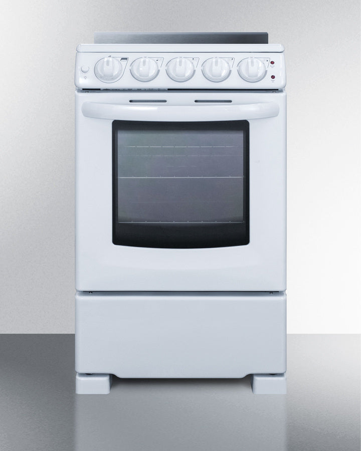 Summit 20" Wide Electric Smooth-Top Range in White