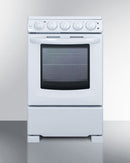Summit 20" Wide Electric Smooth-Top Range in White