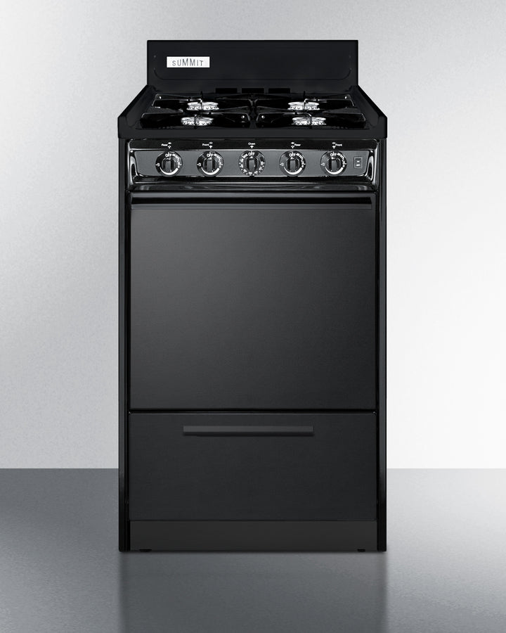Summit 20" Wide Gas Range, Open Burners