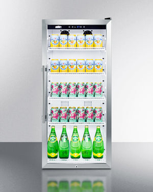 Summit 22" Wide Glass Door Beverage Center with Stainless Steel Cabinet