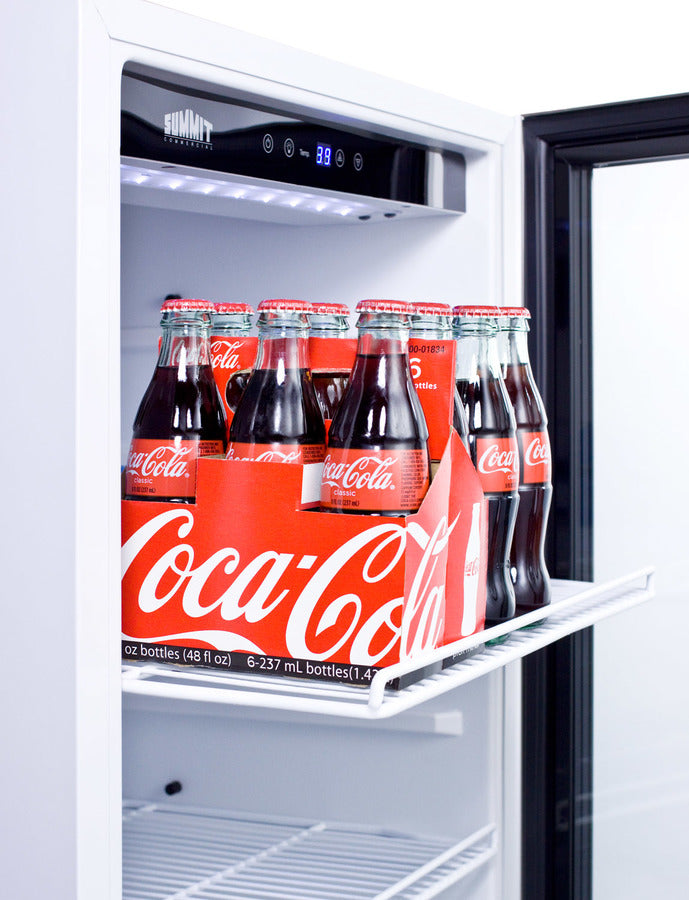 Summit 22" Wide Glass Door Beverage Center with White Cabinet