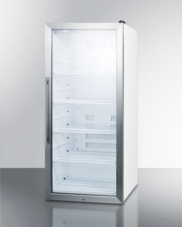 Summit 22" Wide Glass Door Beverage Center with White Cabinet
