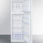 Summit 22" Wide Top Mount Refrigerator-Freezer in White Open