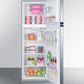 Summit 22" Wide Top Mount Refrigerator-Freezer with Platinum Cabinet and Stainless Steel Doors 