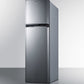 Summit 22" Wide Top Mount Refrigerator-Freezer with Platinum Cabinet and Stainless Steel Doors 