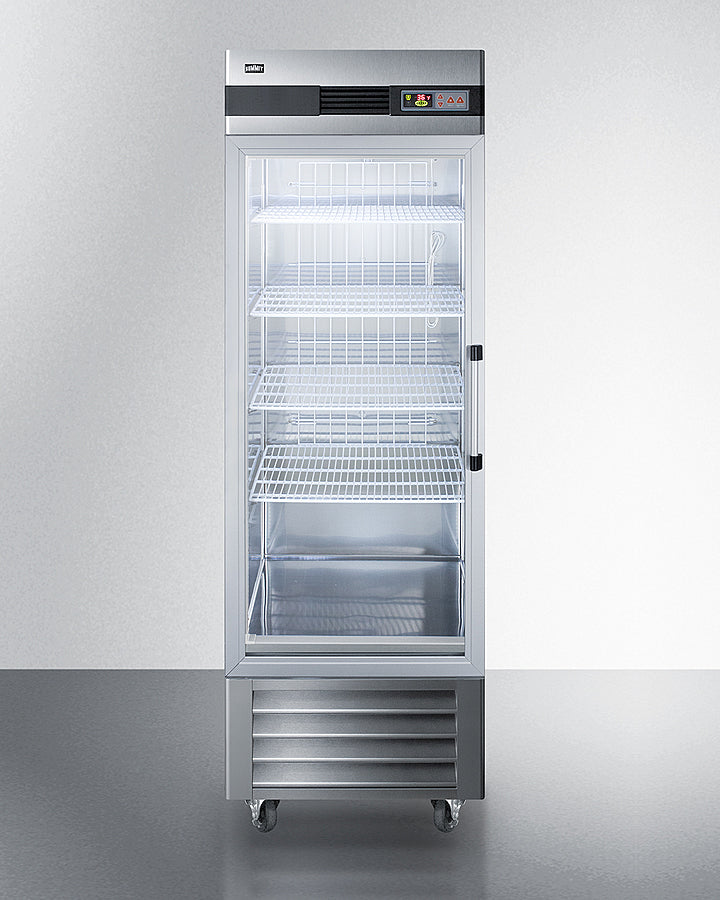 Summit 23 Cu.Ft. Glass Door Reach-In Refrigerator with Left Hand Door
