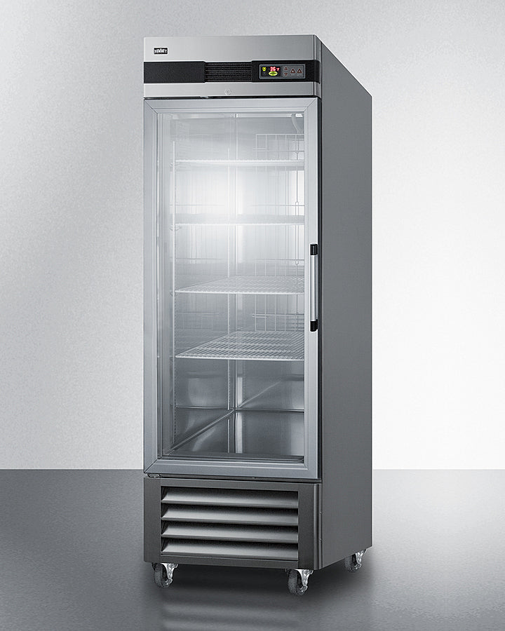 Summit 23 Cu.Ft. Glass Door Reach-In Refrigerator with Left Hand Door