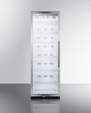 Summit 24" Wide 12.6 Cu.Ft. Beverage Center with Stainless Steel Cabinet and Left Hand Door