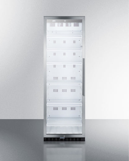 Summit 24" Wide 12.6 Cu.Ft. Beverage Center with Stainless Steel Cabinet and Left Hand Door