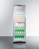 Summit 24" Wide 12.6 Cu.Ft. Beverage Center with Stainless Steel Cabinet and Left Hand Door