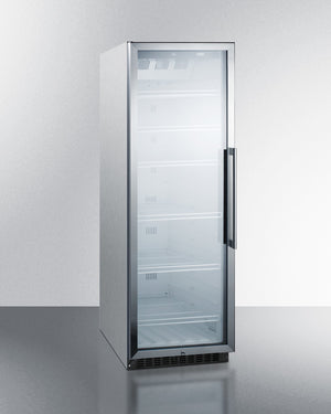 Summit 24" Wide 12.6 Cu.Ft. Beverage Center with Stainless Steel Cabinet and Left Hand Door