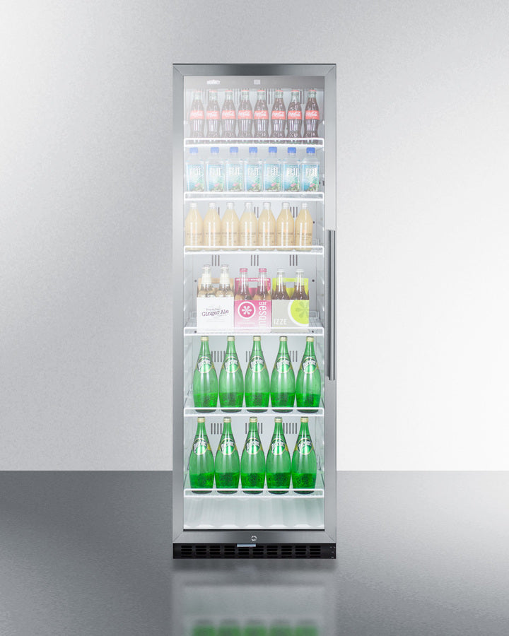 Summit 24" Wide 12.6 Cu.Ft. Beverage Center with White Cabinet and Left Hand Door