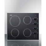Summit 24" Wide 230V 4-Burner Radiant Cooktop